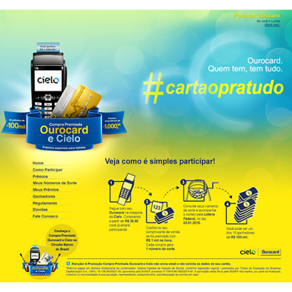 Compra Premiada OuroCard Cielo